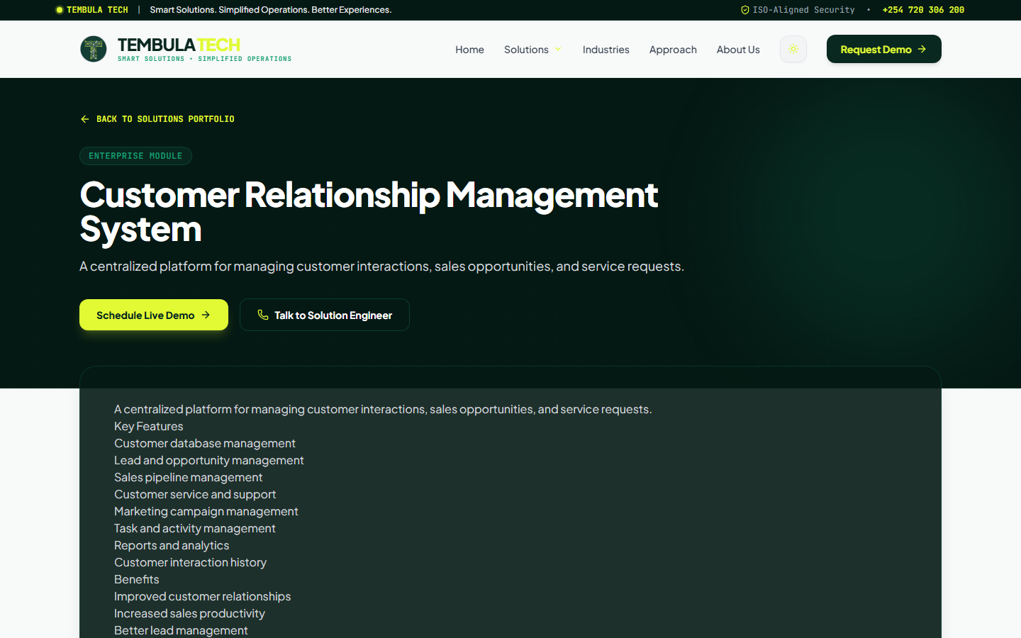 TemEngage — Customer Relationship Management (CRM) Screenshot 1